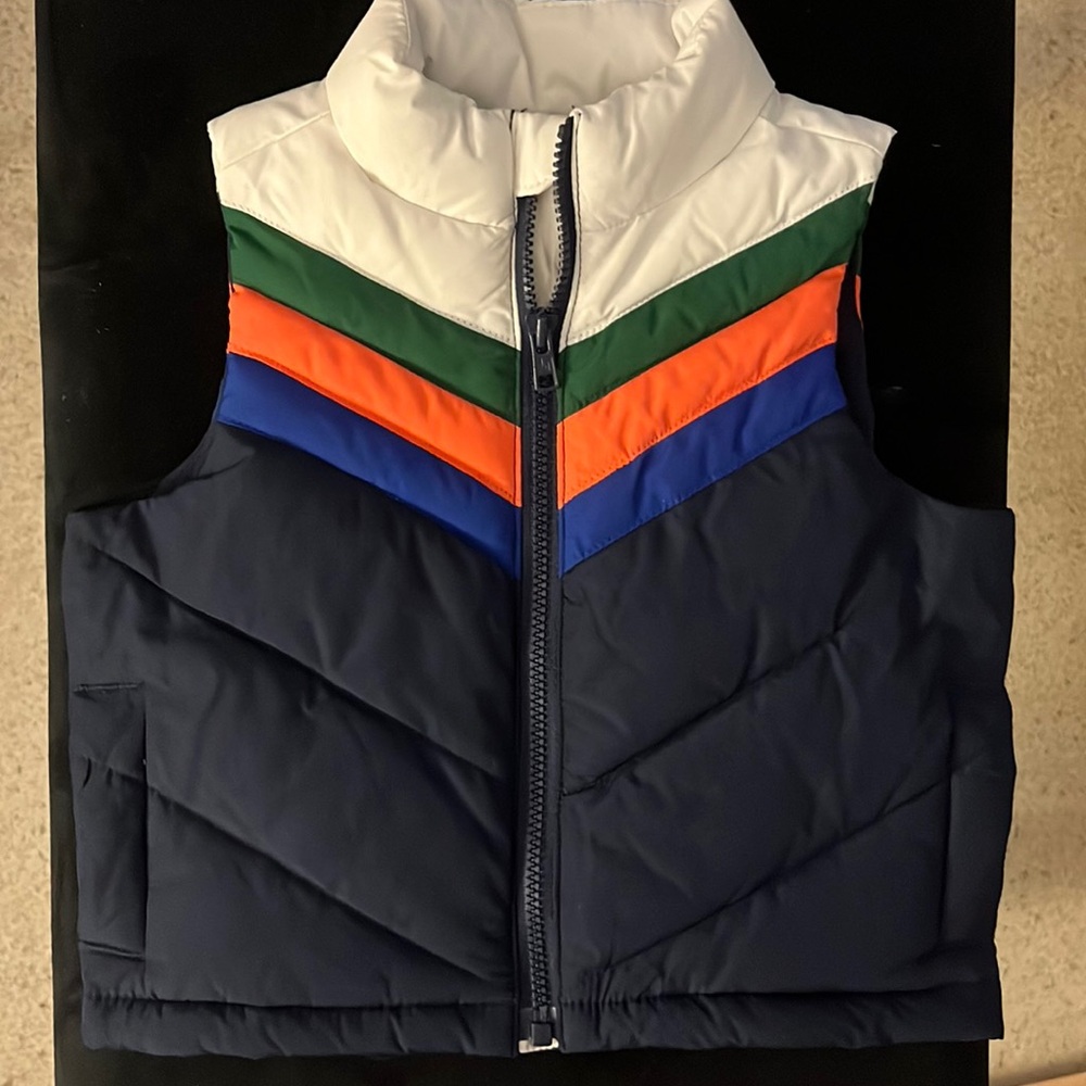 Janie & Jack chevron puffer vest infant 6-12 month size